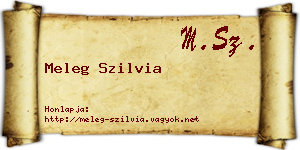 Meleg Szilvia névjegykártya